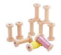 PandaHall Long Wooden Spools, 2.75inch / 7cm Empty Bobbins Wood Sewing Embroidery Thread Spool Wire Weaving Bobbins for Embroidery and Sewing Machines Arts Crafts Thread Cord Roll, 10pcs