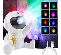 PandaHug Astronaut Galaxy Projector Starry Night Light Projector, Astronaut Space Warrior Galaxy Night Light with and Remote Control, 360° Rotating Spaceman Light Projector for Children and Adults