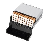 Pandalein Large Metal Cigarette Case, Cigarette Box for 40 Cigarettes, Stainless Steel Cigarette Case, Cigarette Box, Cigarette Case for Men and Women (Silver)