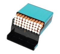 Pandalein Large Metal Cigarette Case, Cigarette Box for 40 Cigarettes, Stainless Steel Cigarette Case, Cigarette Box, Cigarette Case for Men and Women (Blue)
