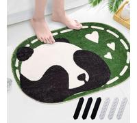 pandaonly Panda Bathroom Rug Mat,80CM x 50CM Non Slip Bath Mats for Bathroom Floor with 6 Pcs Rug Grippers,Super Soft and Water Absorbent,Microfiber Bath Mat for Tub, Shower,Kitchen,Children Bedroom