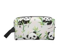 Pandas Bamboo Printed Makeup Bag Large Travel Cosmetic Bags Waterproof Cosmetic Case Toiletry Bag Organizer for Women Mom Girls