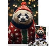 Pandas Cozy Christmas Hard Jigsaw Puzzle for Adults 1000 Pieces Improve Attention Span And Focus Peaceful Relaxing Leisure Fun (38x26cm)