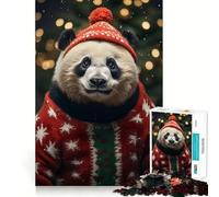 Pandas Cozy Christmas Teenagers Puzzles 1000 Piece Jigsaws Brain Workout Toy Soothing Fun Art Assembly Art Collectible (38x26cm)
