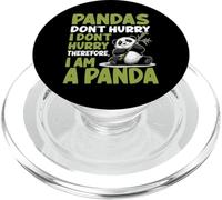 Pandas Don't Hurry Relax Lifestyle Humorous Animal Design PopSockets PopGrip for MagSafe