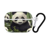 Pandas Earbuds Organizer Shockproof Protective Airpods Pro Cover with Carabiner Clip Anti Fall Carrying Earphone Case Cover for Airpods Pro 2nd Generation White