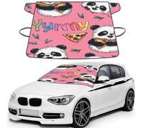Pandas Eat Pizza Print Car Windshield Cover For Ice And Snow Universal Fit For Most Cars Multifuntional Ice Protector Keep Snow Frost Off