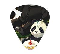 Pandas Of Father And Songuitar Plectrum 12 Piece Set, 3 Thicknesses With Case For Bass Guitar, &Electric Guitar And More.