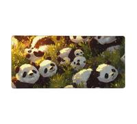 Pandas Print Gaming Mouse Pad XXL Mousepad Keyboard and Mouse-Pads Desk Mat Office,35.5in X 16 in