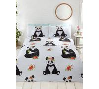 Rapport Home Rapport Panda Fun-Filled, Duvet Set, Cotton, Multi,2 pieces, Size: Single-135cm x 200cm