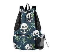 Pandas Vector Illustration Drawstring Bags String Bag With Pockets Wet and Dry Separation