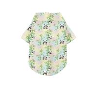Pandas with bamboos on Pastel Summer Dog Shirt Vest Button Up Soft, Lightweight, and Breathable Pet Summer T-Shirts Puppy Clothes Perfect for Everyday Wear, and Photoshoots XL