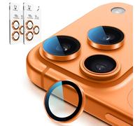 PandaShield 2-Pack Anti-Reflection Camera Lens Protector for iPhone 17/16/15 Pro & Pro Max, Easy Installation, Anti-Scratch,9H Hardness,98% Ultra Clarity,Maintains Original Lens Design - Cosmic Orange