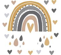 Pandawal Wall Tattoo Rainbow Decorative Children's Room Girl Boy Wall Sticker (S, Mustard Grey)