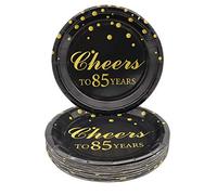 Pandecor 85th Birthday Party Supplies,50 PCS Cheers to 85 Years Disposable 7 Inch Paper Plates Dessert Plates for 85 Years Anniversary Party