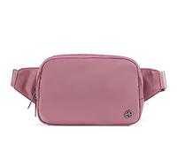 Pander Belt Bag Large 2L, Nylon Fanny Pack Purse for Women and Men with Adjustable Strap, Dune Pink, L, Solid