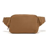 Pander Belt Bag Large 2L, Waterproof Everywhere Fanny Pack Purse for Women and Men with Adjustable Strap., Caramel Brown, L, Solid