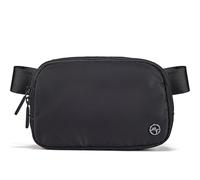 Pander Double Zipper Fanny Pack Nylon Everywhere Belt Bag, Fashion Waist Packs for Women Designer, Black, One Size, Solid