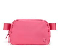 Pander Double Zipper Fanny Pack Nylon Everywhere Belt Bag, Fashion Waist Packs for Women with Adjustable Strap, 1L. (Hot Pink)