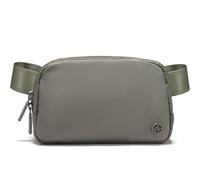 Pander Nylon Fanny Pack for Women, Two-Way Zipper Crossbody Bag, Grey Sage, One Size
