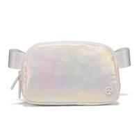 Pander Two Way Zipper Fanny Pack Nylon Everywhere Belt Bag for Women, Water Repellent Waist Packs, Crossbody Bags with Adjustable Strap., Iridescent