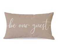 PANDICORN Farmhouse Throw Pillow Cover 12x20 Inch Be Our Guest Pillow Cover Beige Cozy Relax Decorations Lumbar Decorative Pillow Case for Home Guest Room Bedroom Essentials Couch Sofa Bed Decor