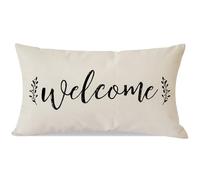 PANDICORN Welcome Pillow Covers 12x20 Inch Modern Farmhouse Lumbar Decorative Throw Pillows Cases for Living Room Bedroom Outdoor Porch
