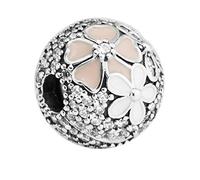 PANDOCCI 2017 Spring Collection DIY Fits for Pandora Bracelets Authentic 925 Sterling Silver Poetic Bloom Clear CZ Clip Beads Charm Jewelry
