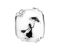 PANDOCCI 2018 Winter Mary Poppins White & Black Enamel Bead 925 Silver DIY Fits for Original Pandora Bracelets Charm Fashion Jewelry