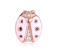 PANDOCCI 2019 Spring Rose Reflexions Pink Ladybird Clip Bead 925 Silver DIY Fits for Original Pandora Bracelets Charm Fashion Jewelry