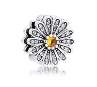 PANDOCCI 2020 Spring Reflexions Sparkling Daisy Flower Clip Bead 925 Silver DIY Fits for Original Pandora Bracelets Charm Fashion Jewelry