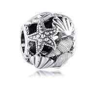 PANDOCCI 2020 Summer Openwork Starfish Shells & Hearts Bead 925 Silver DIY Fits for Original Pandora Bracelets Charm Fashion Jewelry