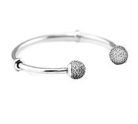 PANDOCCI Open Bangle 925 Sterling Silver DIY fit for Orignal Pandora Jewelry for Women16CM