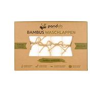 pandoo 100% Bamboo Baby washcloth - Cuddly Soft, dye Free, Hypoallergenic & Antibacterial for Sensitive Baby Skin - 25x25cm White - 6 Pieces