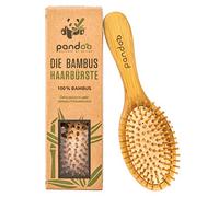 pandoo Bamboo Hair Brush with Natural Bristles - Vegan, Environmentally Friendly - Natural Brush with Bamboo Bristles for Naturally Beautiful Hair for Men, Women & Children - Detangler