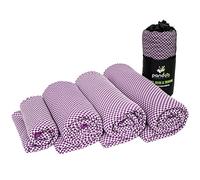 pandoo Bamboo Travel Towel | Made from Eco-friendly Nylon & Bamboo-Activated Carbon Fibres | Extremely Absorbent, Soft & Anti-Bacterial | Suitable for Sports, Travel & Trekking, | lilac 130 x 80 cm