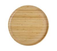 Pandoo Reusable Bamboo Plates - Set of 4 Round Wooden Plates - Table Decoration - 30cm