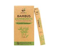 pandoo Bamboo Manual Toothbrush | Eco-Friendly, Anti-Bacterial and Hypo-allergenic Alternative to Plastic Toothbrushes | Vegan and BPA-Free Brushes for Better Oral and Dental Hygiene | Pack of 4