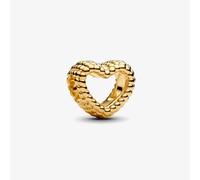 PANDORA 14ct Gold Plated Beaded Heart Charm 767516C00