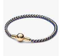 PANDORA 14ct Gold-Plated Blue Cord Box Chain Bracelet 563816C02-21
