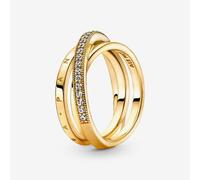 PANDORA 14ct Gold Plated Crossover Triple Band Ring 169057C01-58