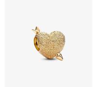 PANDORA 14ct Gold Plated Cupid Heart Charm 763666C00
