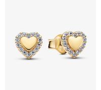 Pandora Gold Heart Halo Stud Earrings