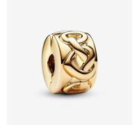 PANDORA 14ct Gold Plated Knotted Hearts Clip Charm 768035C00