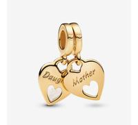 PANDORA 14ct Gold Plated Mother Daughter Heart Split Charm 769187C01