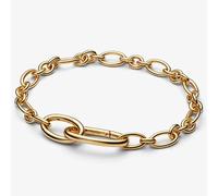 PANDORA 14ct Gold Plated Openable Oval Link Chain Bracelet 564678C00-5