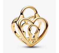 PANDORA 14ct Gold Plated Openwork Heart Padlock Charm 764358C00