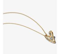PANDORA 14ct Gold Plated Organically Shaped Stone-Set Heart Pendant Necklace 364669C01-60