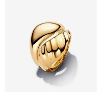 Pandora 14ct Gold Plated Rippled Stacking Rings 163832C00-52