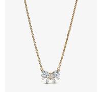 PANDORA 14ct Gold Plated Sparkling Bow Necklace 363508C01-45